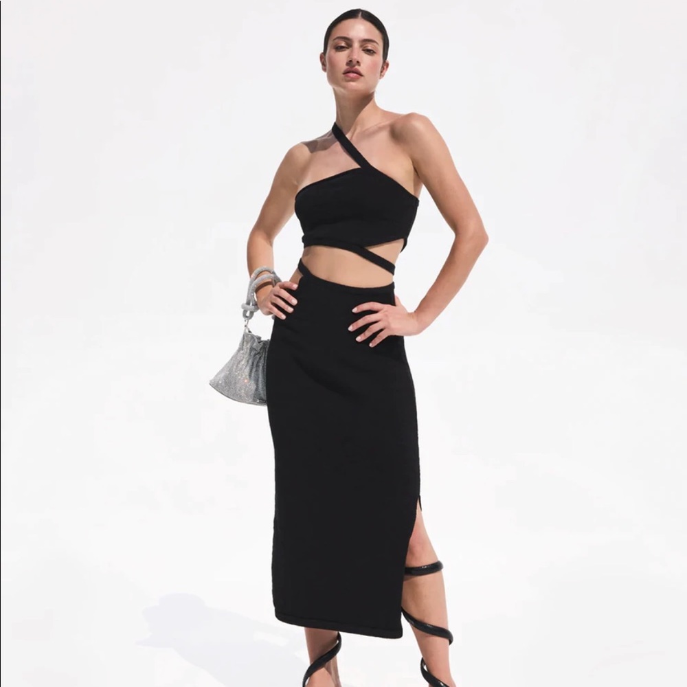 CULT GAIA - SAMIRA KNIT SKIRT & SANURA KNIT TOP - BLACK